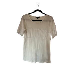 Banana Republic Women's Flowy, Ruffled, Semi-Sheer Blouse